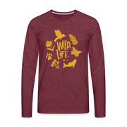 Men's Premium Long Sleeve T-Shirt - heather burgundy